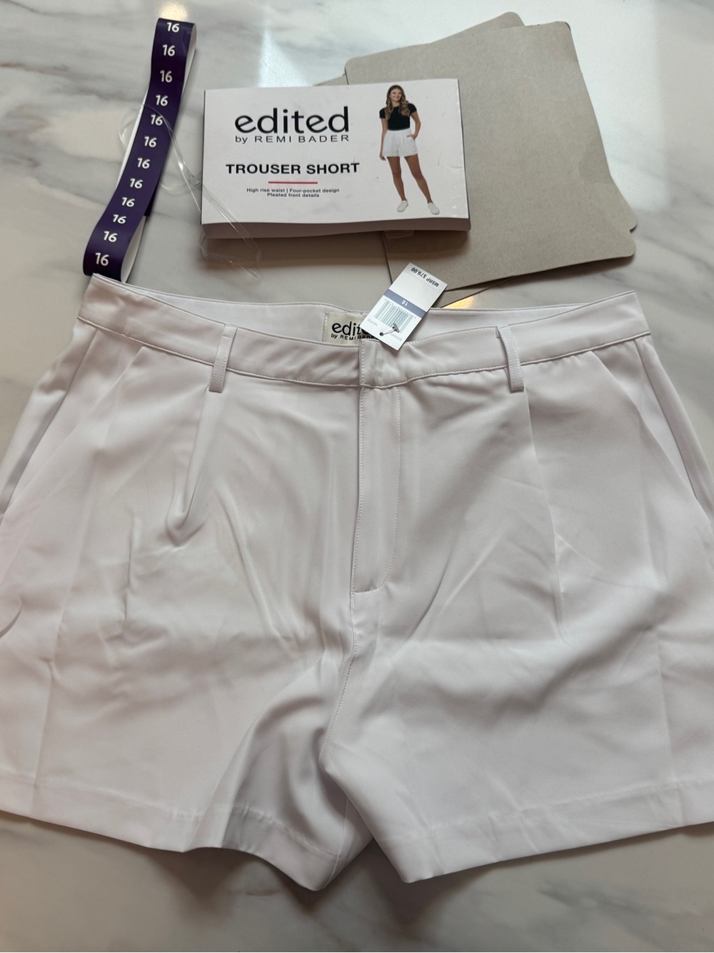 NWT Remi Bader White Wide-Leg Trouser Shorts
